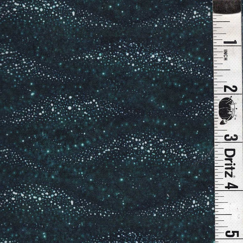 END OF BOLT 1193 Teal Green with White Tiny Dots background 100% cotton quilting fabric