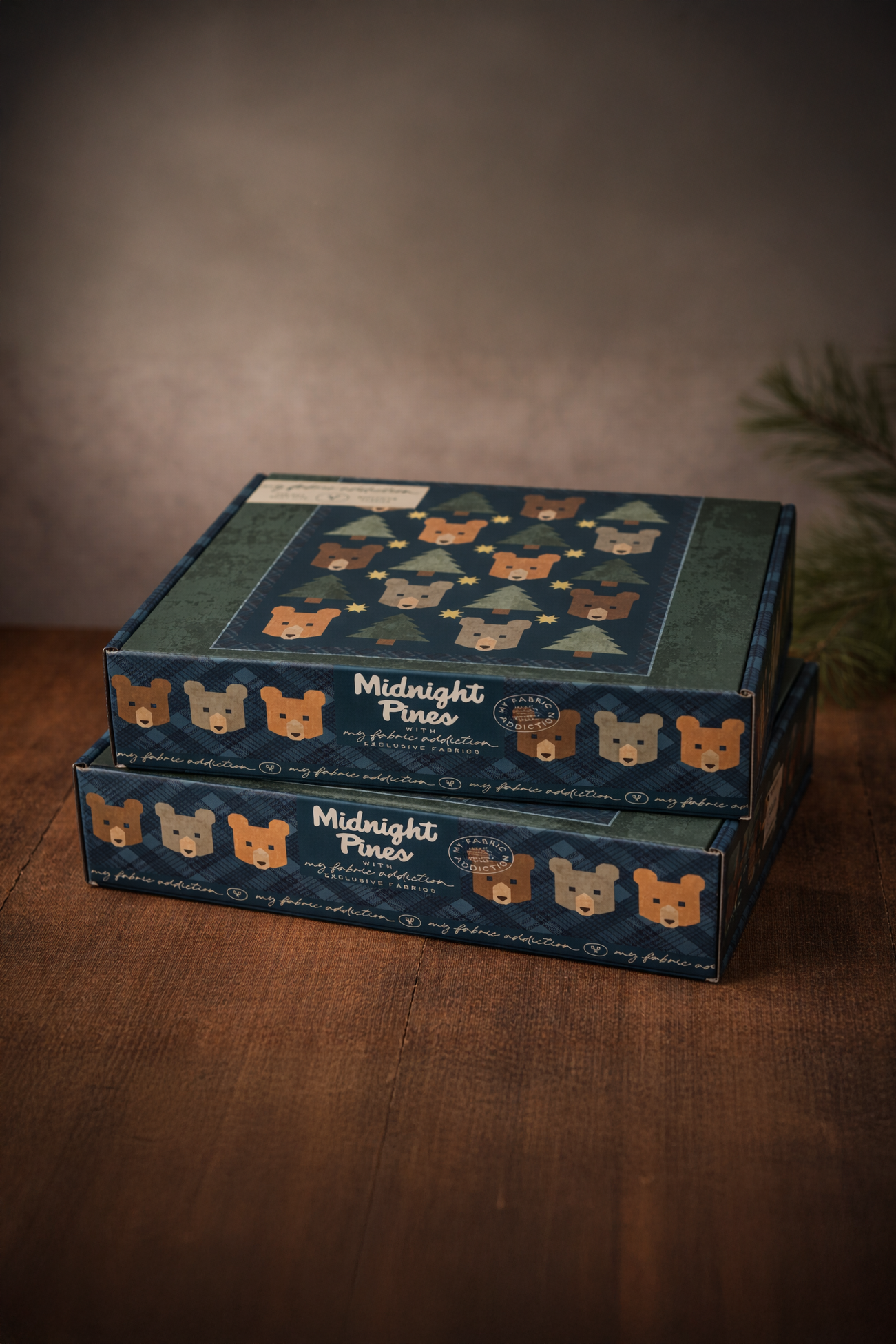 Midnight Pines Pre Cut Quilt kit Stunning New Weathered Fabric Collection 64 1/2" X 76"
