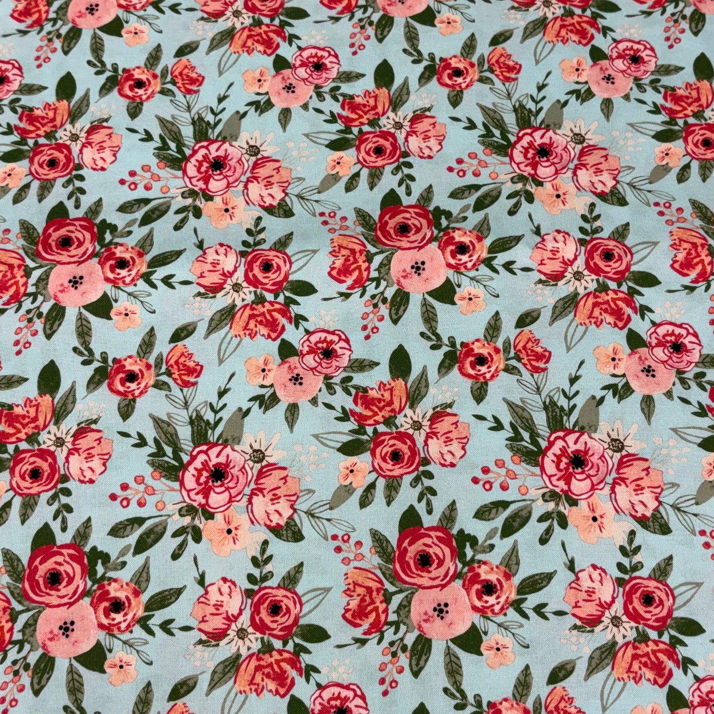 Backing for Manchester Quilt, Blue Floral, 4 yards