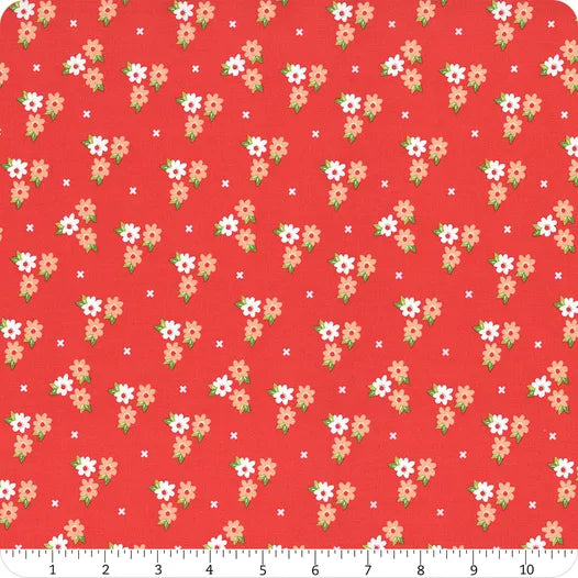 Laguna Sunrise Geranium Morning Glory 37682 16 By Sherri and Chelsi for Moda Fabrics End of Bolt Remnant 2 yards, 100 percent cotton fabric