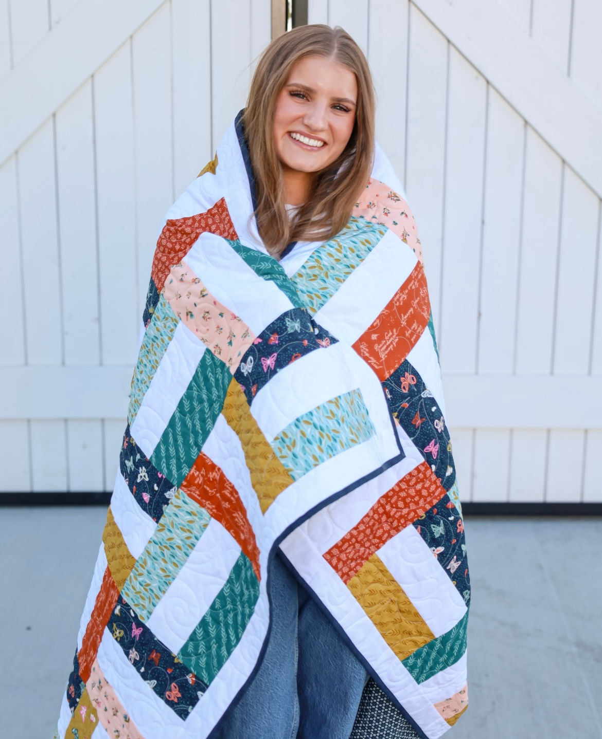 Picket Fences in Jewel Precut Sew-Ready Quilt Kit (backing available)