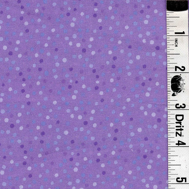 END OF BOLT 1004 My Fabric Addiction Shades of Purple Polka Dots on Purple Background 100% cotton quilting fabric
