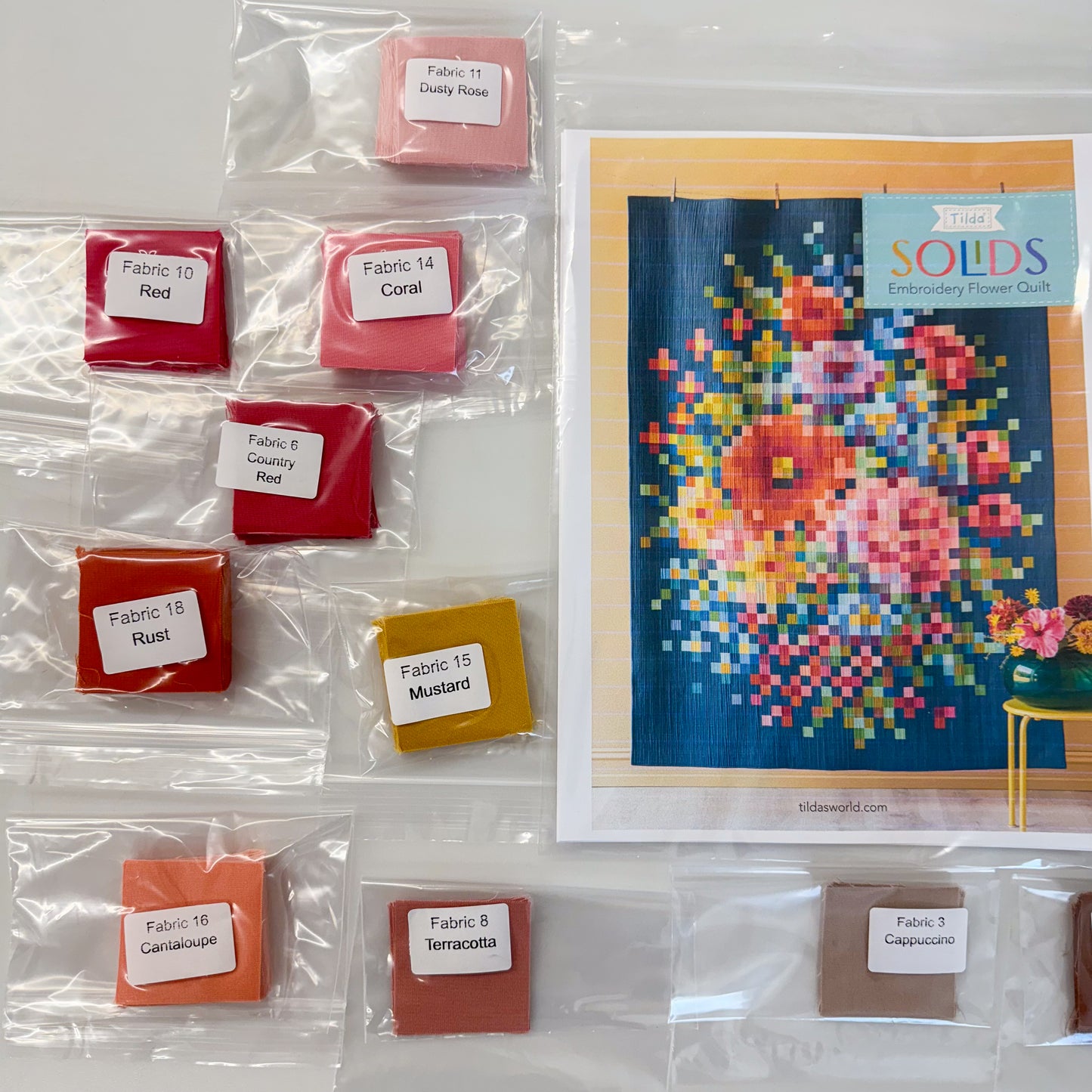 Tilda Embroidery Flower Precut Quilt Kit