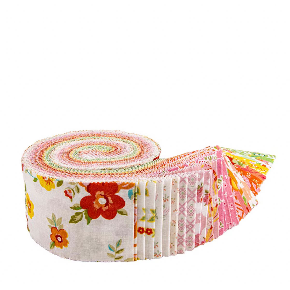 Riley Blake Peach Cobbler 40 piece 2.5-inch Strips Jelly Roll RP-17420-40 by Lily Ashbury