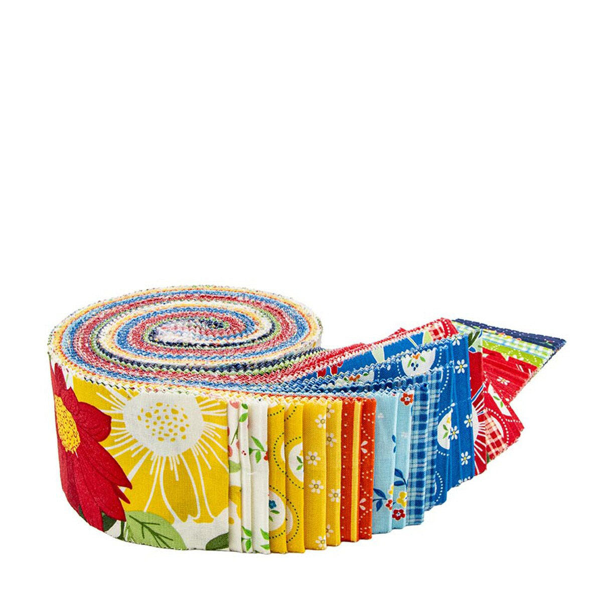 Riley Blake Summer's in Town 40 piece 2.5-inch Strips Jelly Roll RP-17530-40 by Sandy Gervais