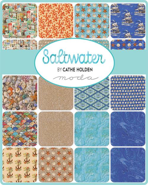 Saltwater Layer CakeĀ® 39570LC Moda Precuts 10" squares quilt fabric by Cathe Holden