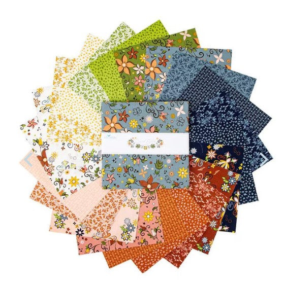 Riley Blake Designs Curated Blooms by Judi Madsen Fabric 10 Inch Stacker Riley Blake 10-15340-42 precut Stacker Layer 10 inch squares