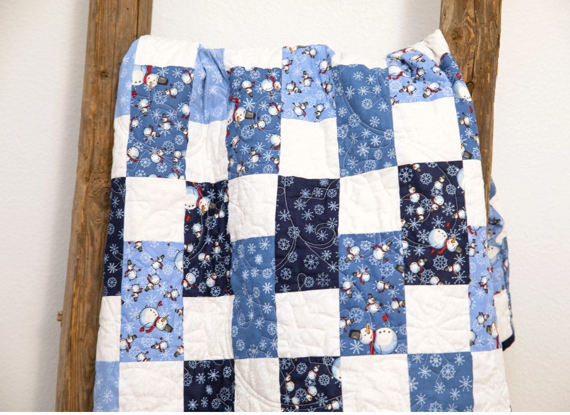 Brick Snowman Precut Quilt Kit (Backing Available)