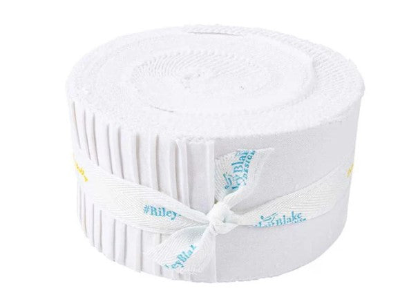 Lights Out 2 2 1/2" Rolie Polie by Riley Blake Designs 100% cotton fabric quilt strips RP-15870-40 Jelly White on White Basics roll