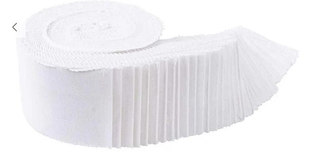 Lights Out 2 2 1/2" Rolie Polie by Riley Blake Designs 100% cotton fabric quilt strips RP-15870-40 Jelly White on White Basics roll
