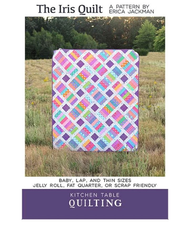 Crazy Daisy Quilt Kit Fabric Pattern and Binding and backing Included ALL PRE CUT Iris pattern Kitchen table quilts 59 X 69 Beginner