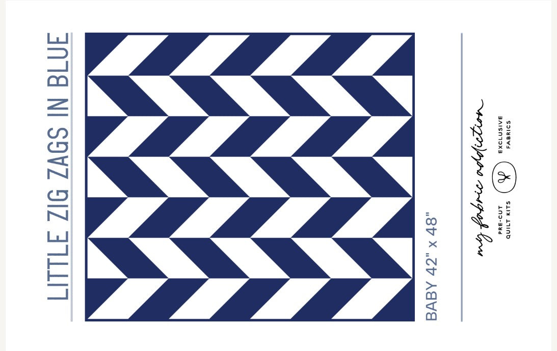 Little Zig Zags in Blue Pre-Cut Baby Quilt