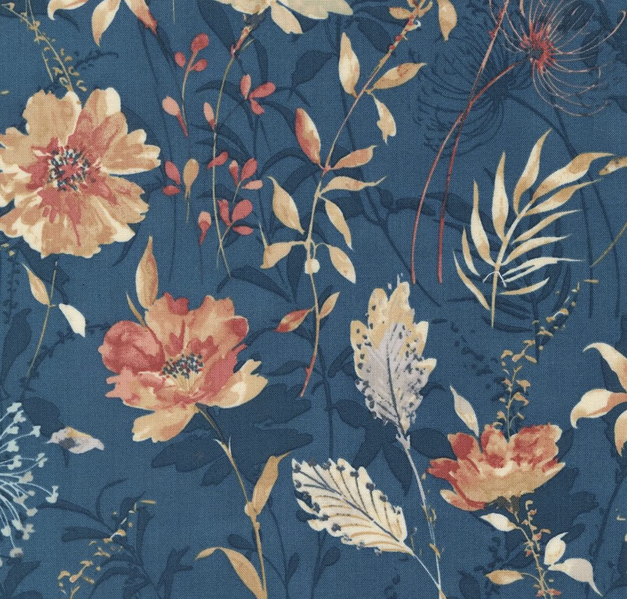 Moda Sandalwood Indigo backing for Phoebe quilt, 4 yards