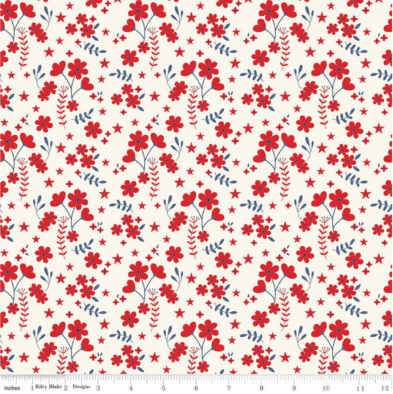 Riley Blake Freedom Ditzy Floral backing for How They Shine quilt, 5 yards