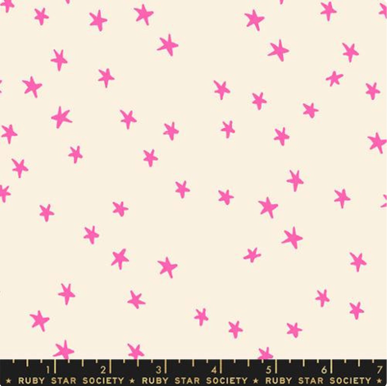 Neon Pink Starry backing for Star Pop II quilt, 4 yards
