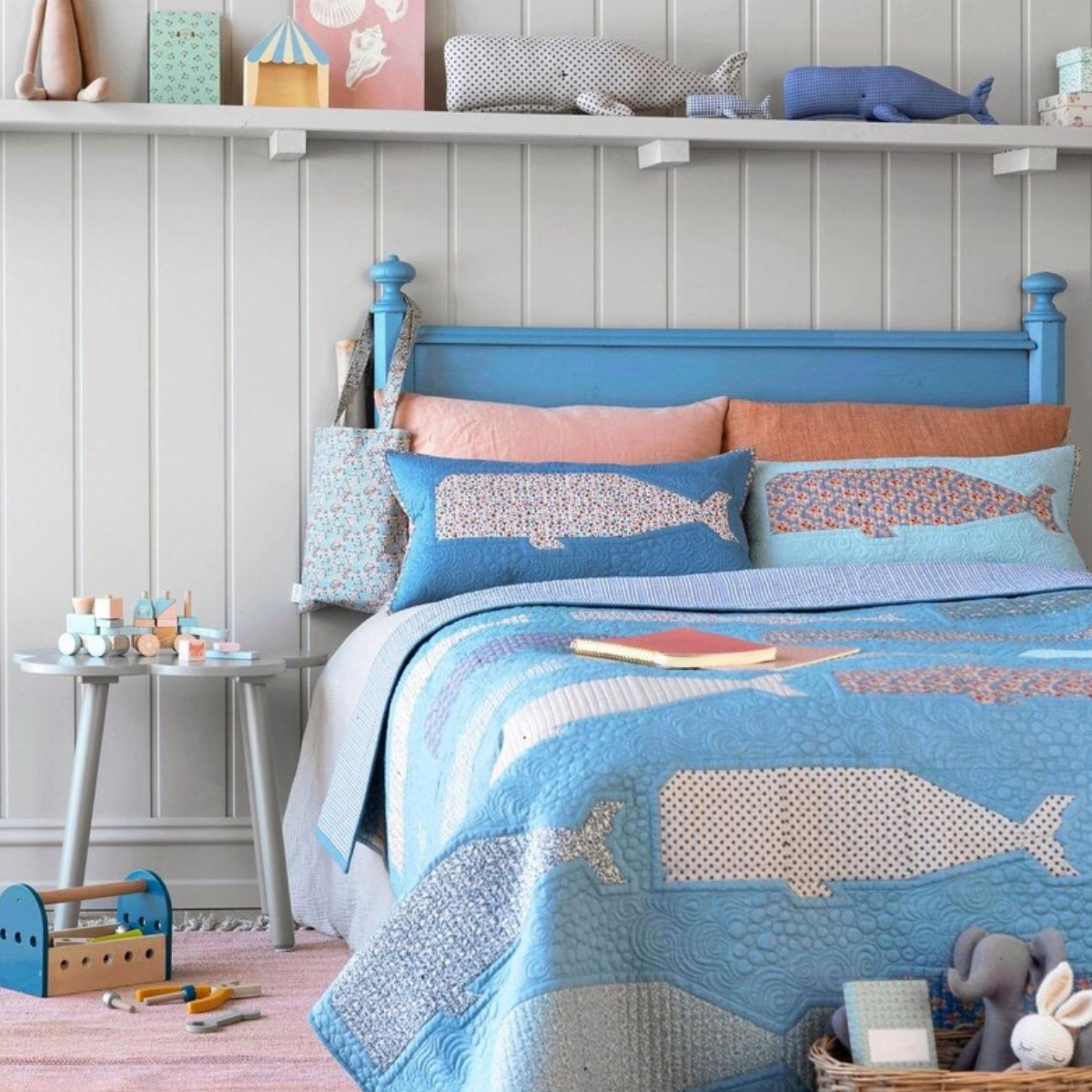 Tilda Blue Whale Sew-Ready Precut Quilt Kit 62" x 76"