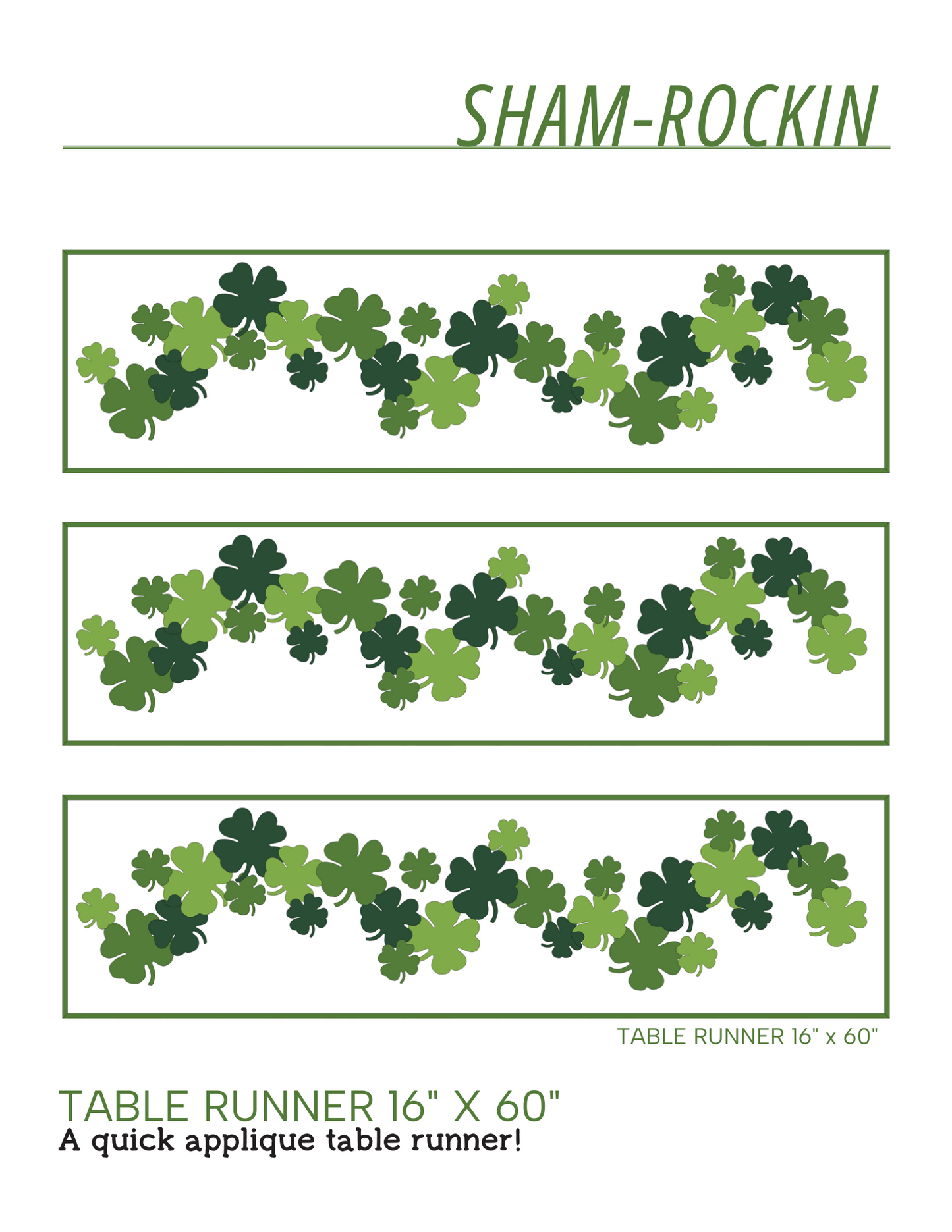 Sham- Rockin Digital Table Runner Patter