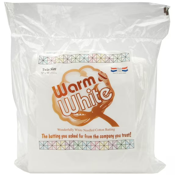 Warm & White Quilt Batting, Twin 72" x 90"
