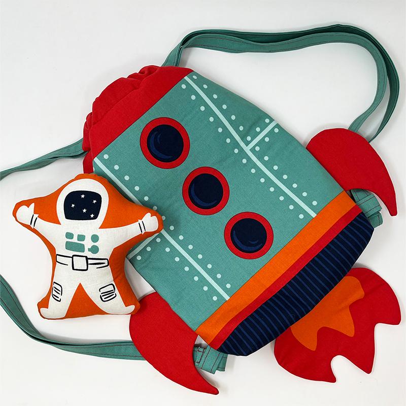321 Blast Off Panel Multi 20957 11 Moda #1 Cut & Sew Doll Panel Stacey Ist Hsu Rock ship Backpack