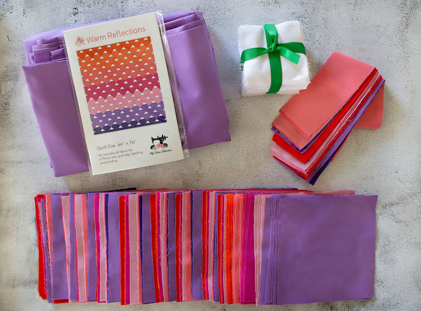 Warm Reflections Pre Cut 60" X 72" Kit Fabric Pattern and Binding and backing Included ALL PRE CUT ready to sew