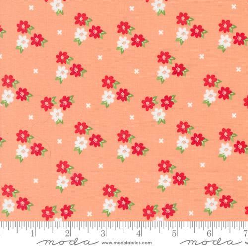 Laguna Sunrise Cantaloupe 37682 13 By Sherri and Chelsi for Moda Fabrics End of Bolt Remnant 3 yards 16 inches, 100 percent cotton fabric