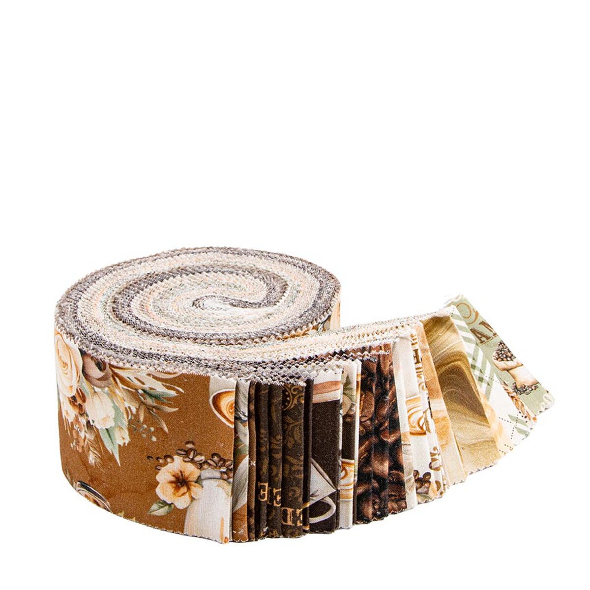 Riley Blake Batiks Coffee Time 40 piece 2.5-inch Strips Jelly Roll RP-17130-40 by The RBD Designers