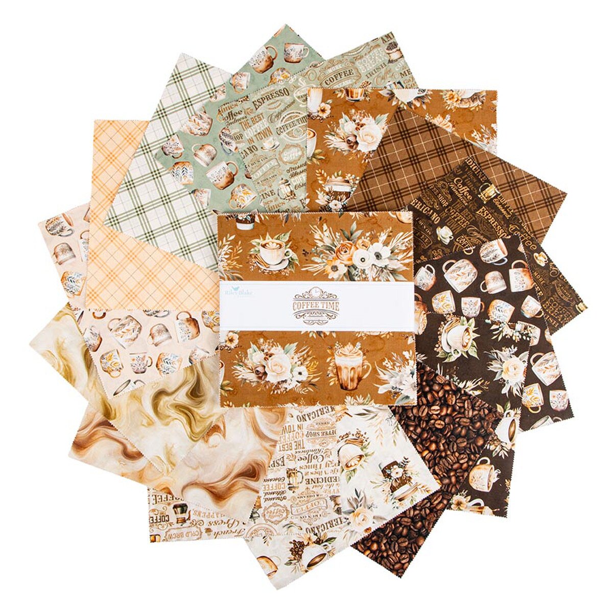 Riley Blake Designs 10-17130-42 Coffee Time precut 10 Inch Stacker by The RBD Designers