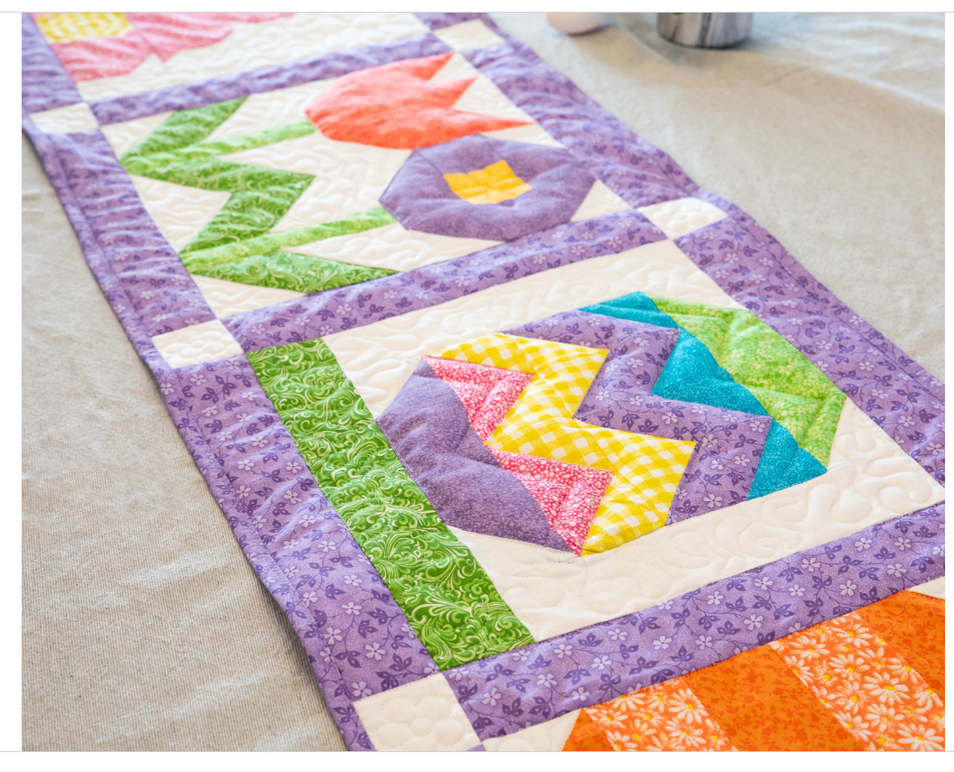 Signs of Spring Easter Bunny Easter Egg Table Runner Quilt Kit Fabric Pattern Binding Backing ALL PRE CUT 16" X 60"