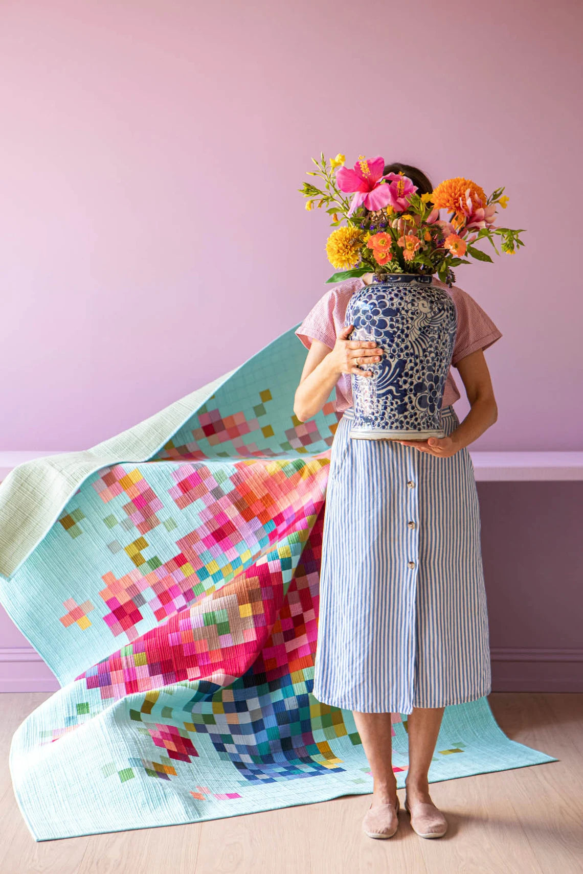 Tilda Embroidery Flower Vase Precut Quilt Kit