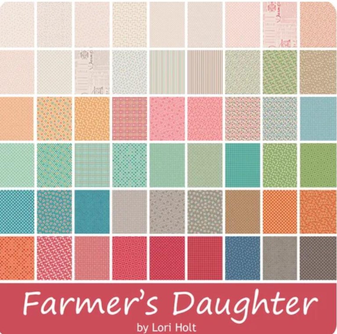 Riley Blake Designs Farmer's Daughter 10 inch Stacker SKU 10-17160-42 Farmer's Daughter 10" precut 10 Inch Stacker by Lori Holt