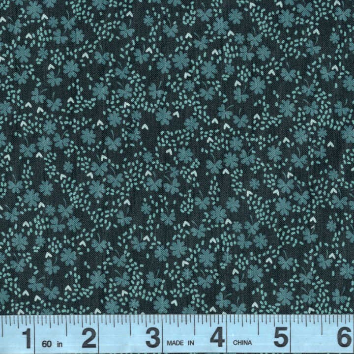 Tiny Shamrocks on Dark Green background End of Bolt 1 yard 6 inch remnant basic 100% cotton quilting fabric