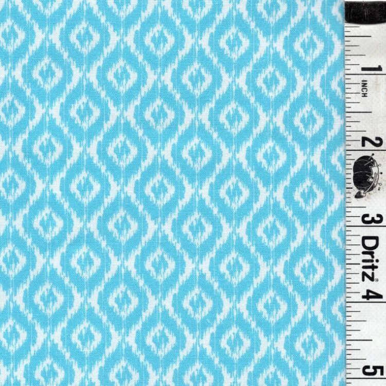 END OF BOLT 03 Adorable Turquoise Diamonds on white background 100% cotton quilting fabric