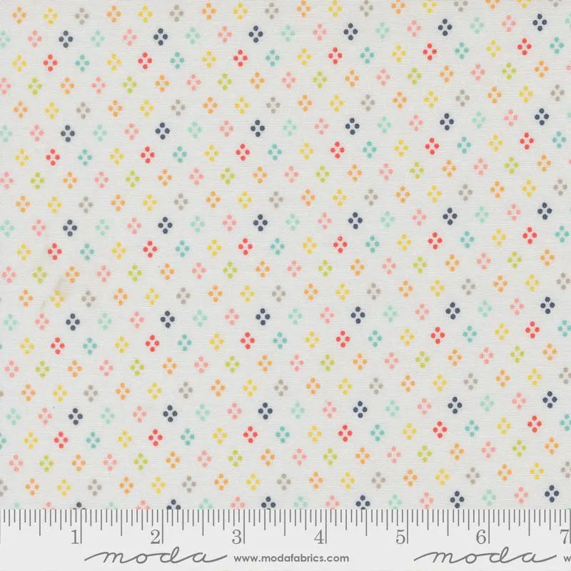 END OF BOLT 226 Moda 37707 11 Colorful Dot White background 100% cotton quilting fabric