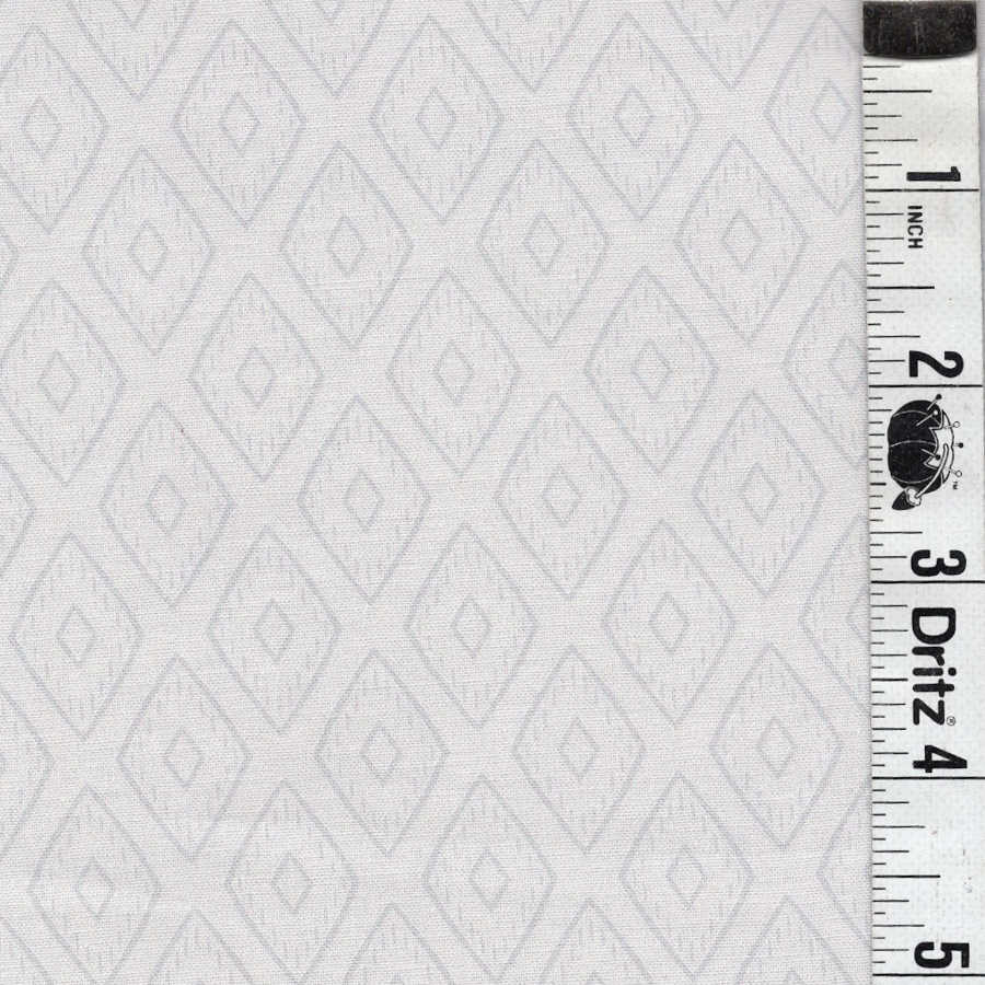 END OF BOLT 692 Gray Diamonds on Cream Fabric background 100% cotton quilting fabric