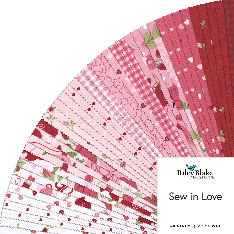 Sew in Love 40 piece 2.5-inch Strips Jelly Roll Riley Blake Designs RP-169900-40 By Dani Mogstad