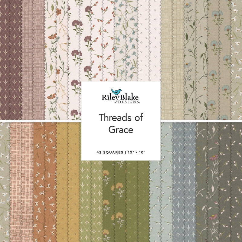 Riley Blake Designs 10-16820-42 Threads of Grace precut 10 Inch Stacker by Kassidy Grace