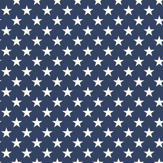 White Stars on Navy Blue Background End of Bolt 2 yard 32 inch remnant 100% cotton quilting fabric by Riley Blake