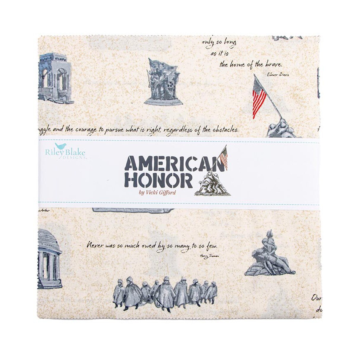 Riley Blake Designs American Honor 10 inch Stacker 10-17090-42 by Vicki Gifford