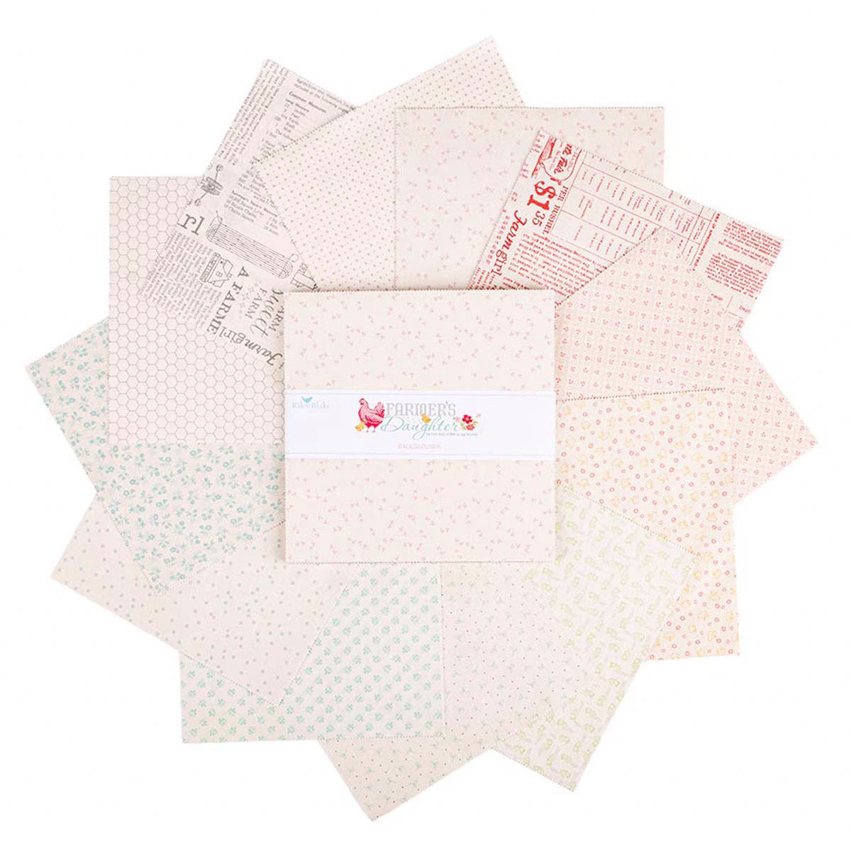 Riley Blake Designs 10-17160B-42 Farmer's Daughter precut 10 Inch Stacker by Lori Holt