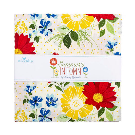 Riley Blake Designs 10-17530-42 Summer's in Town precut 10 Inch Stacker by Sandy Gervais