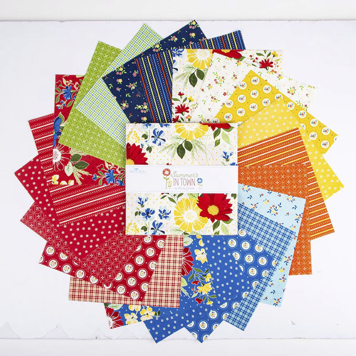 Riley Blake Designs 10-17530-42 Summer's in Town precut 10 Inch Stacker by Sandy Gervais