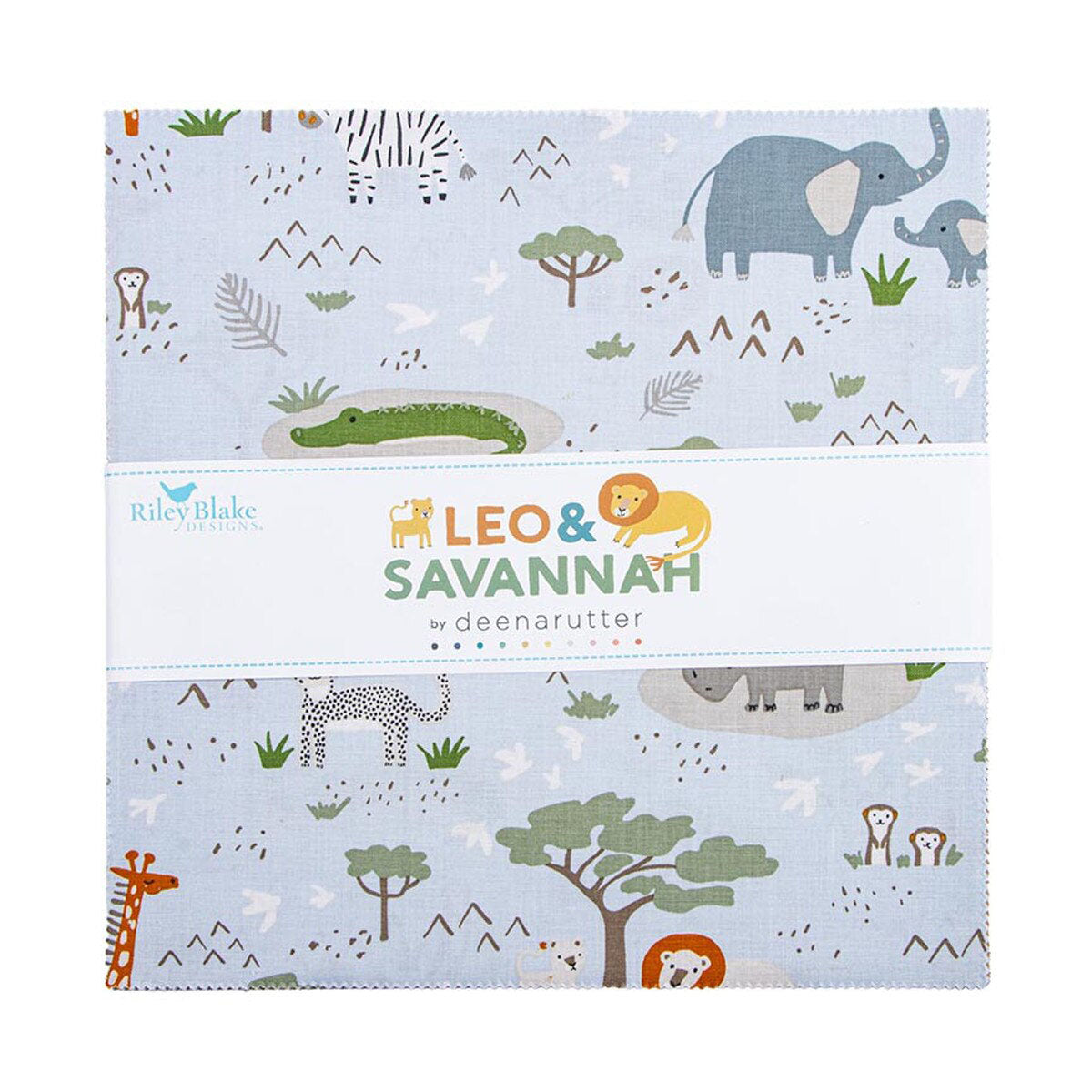 Riley Blake Designs 10-17540-42 Leo & Savannah precut 10 Inch Stacker by Deena Rutter