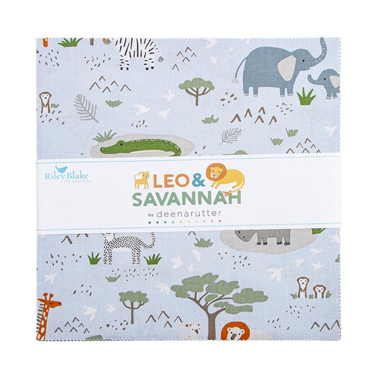Riley Blake Designs 10-17540-42 Leo & Savannah precut 10 Inch Stacker by Deena Rutter