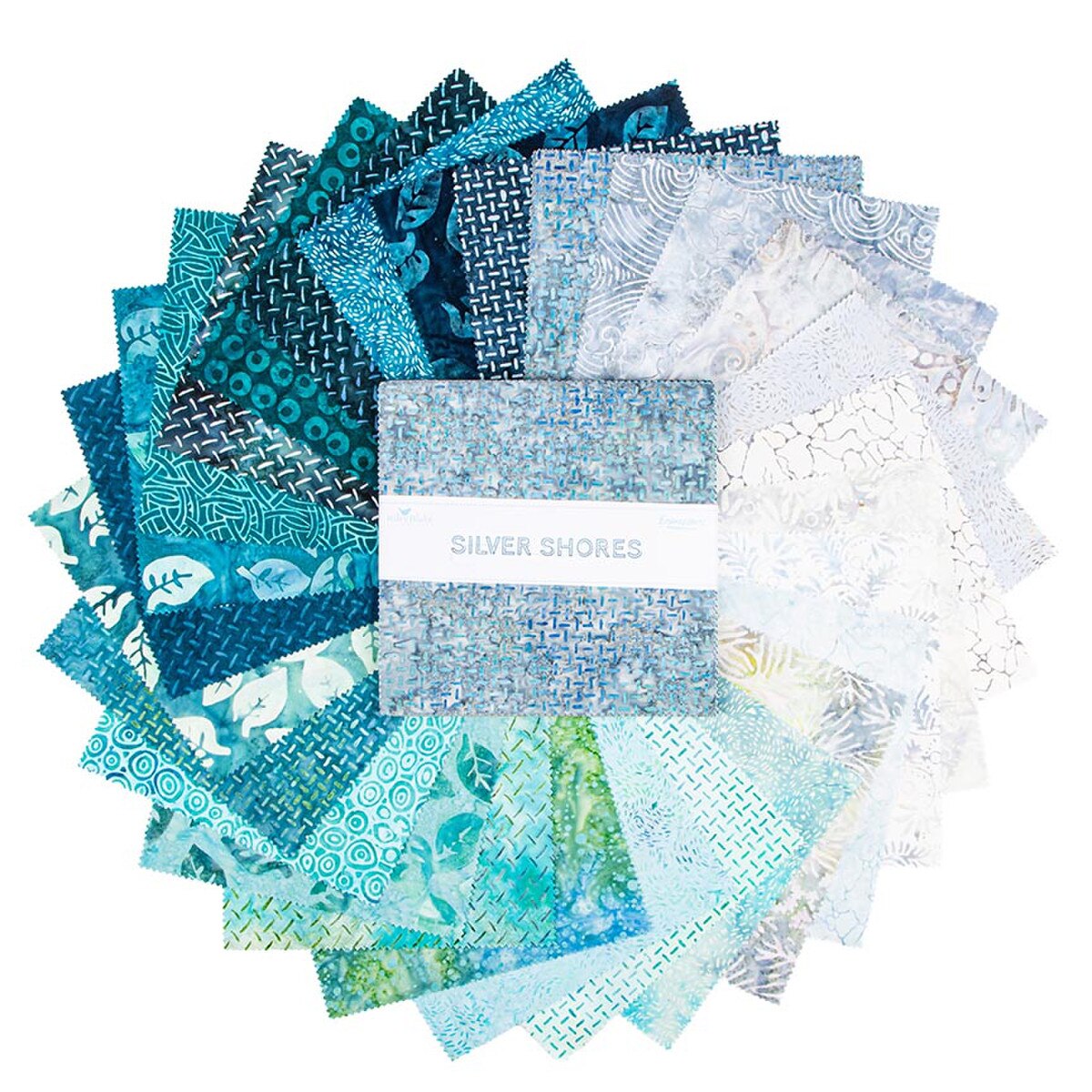 Riley Blake Designs Batiks Silver Shores 10 inch Stacker 10-23553-42