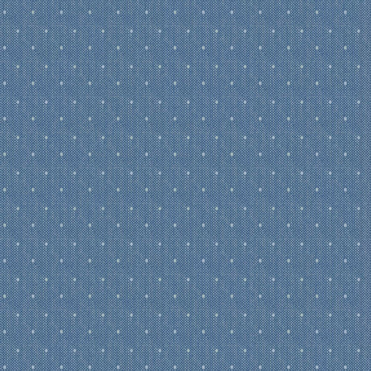 END OF BOLT 1000 Tilda Creating Memories Summer Wovens Tiny Dot Blue 160067 Background 100% cotton quilting fabric