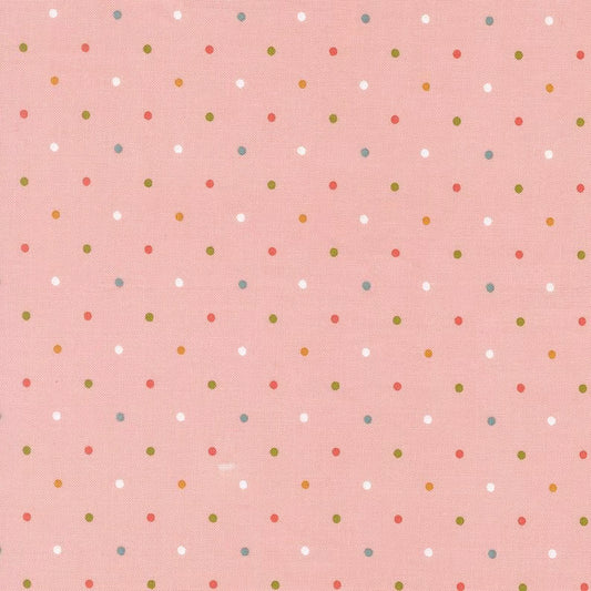 END OF BOLT 1006 Wild Honey 5230-52 by Lella Boutique for Moda Fabrics Magic Dot print with pink Background 100% cotton quilting fabric