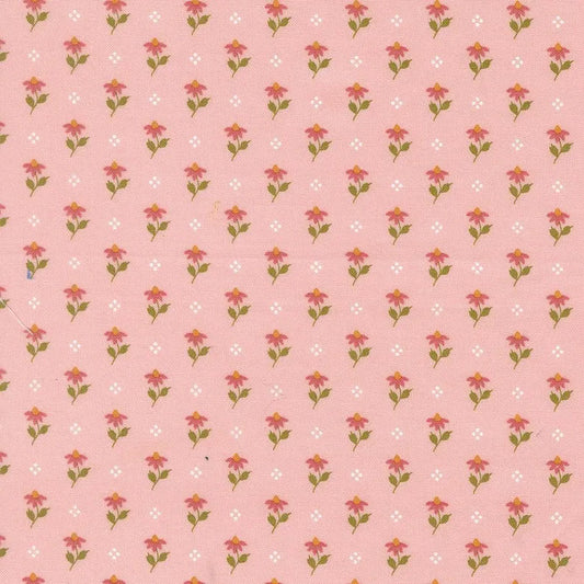 END OF BOLT 1009 Wild Honey Bumbling Posies Carnation 5252 12 by Lella Boutique Background 100% cotton quilting fabric