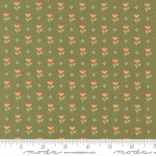 END OF BOLT 1012 Wild HoneyModa 5252 15 Fern by Lella Boutique Background 100% cotton quilting fabric