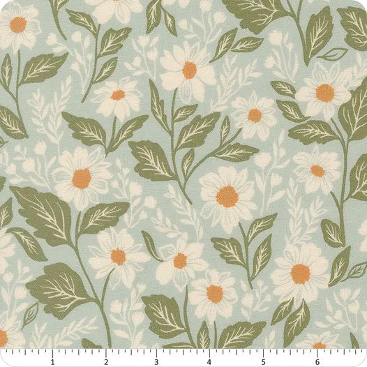 END OF BOLT 1066 True Love 5260 14 Robin's Egg Romance Blooms by Lella Boutique for Moda Fabrics 100% cotton quilting fabric