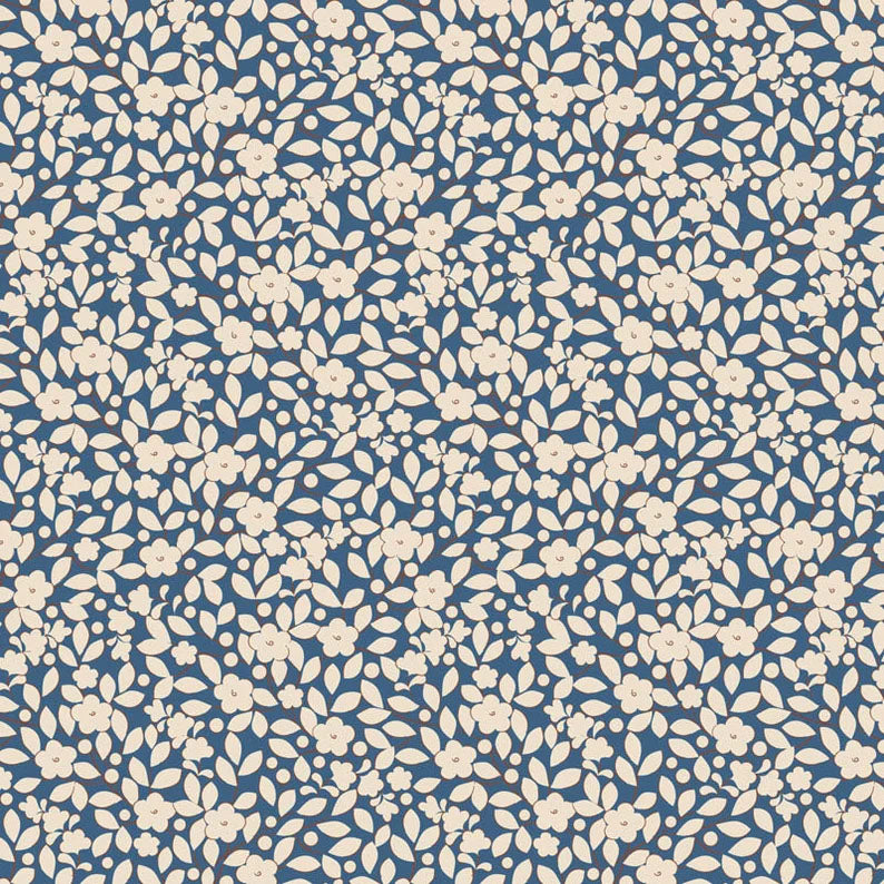 END OF BOLT 1075 Tilda Avery Blue 130126 blue background 100% cotton quilting fabric